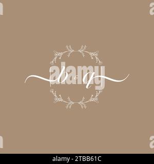 BQ handwriting logo of initial signature, wedding and fashion concept design Stock Vector