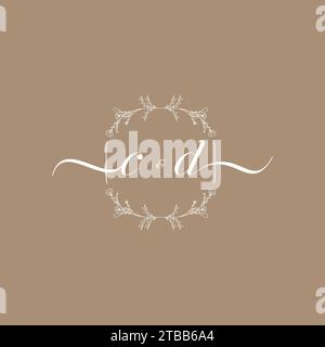 CD handwriting logo of initial signature, wedding and fashion concept design Stock Vector