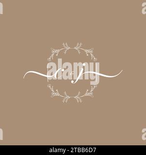 CJ handwriting logo of initial signature, wedding and fashion concept design Stock Vector