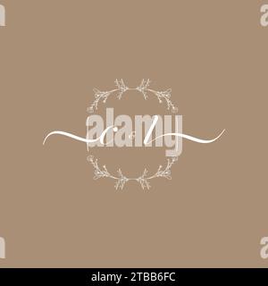 CL handwriting logo of initial signature, wedding and fashion concept design Stock Vector