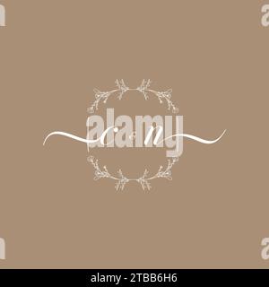CN handwriting logo of initial signature, wedding and fashion concept design Stock Vector