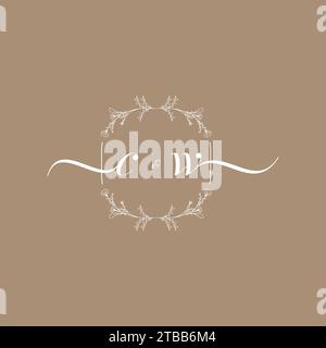 CW handwriting logo of initial signature, wedding and fashion concept design Stock Vector