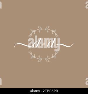 DD handwriting logo of initial signature, wedding and fashion concept design Stock Vector