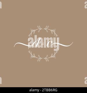 DC handwriting logo of initial signature, wedding and fashion concept design Stock Vector