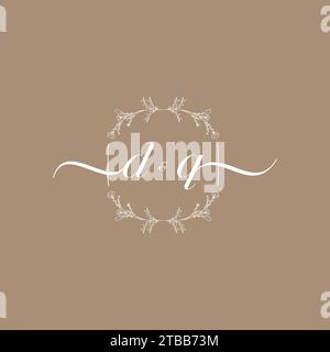 DQ handwriting logo of initial signature, wedding and fashion concept design Stock Vector
