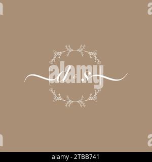 DS handwriting logo of initial signature, wedding and fashion concept design Stock Vector