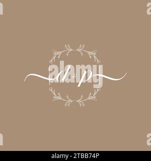 DP handwriting logo of initial signature, wedding and fashion concept design Stock Vector