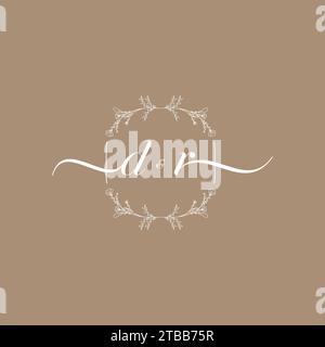 DR handwriting logo of initial signature, wedding and fashion concept design Stock Vector
