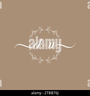 DU handwriting logo of initial signature, wedding and fashion concept design Stock Vector