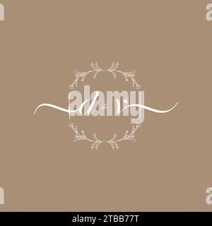 DV handwriting logo of initial signature, wedding and fashion concept design Stock Vector