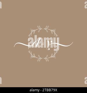 DY handwriting logo of initial signature, wedding and fashion concept design Stock Vector