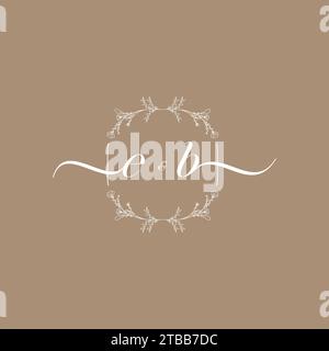 EB handwriting logo of initial signature, wedding and fashion concept design Stock Vector