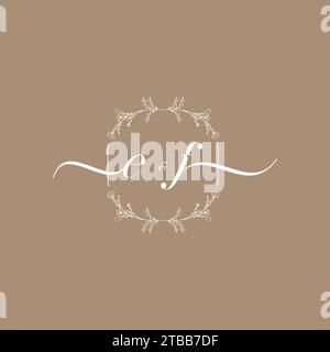 EF handwriting logo of initial signature, wedding and fashion concept design Stock Vector