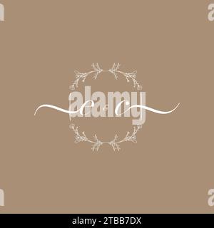 EC handwriting logo of initial signature, wedding and fashion concept design Stock Vector