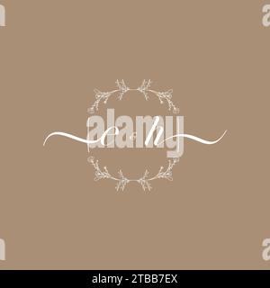 EH handwriting logo of initial signature, wedding and fashion concept design Stock Vector