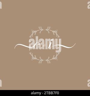 EI handwriting logo of initial signature, wedding and fashion concept design Stock Vector