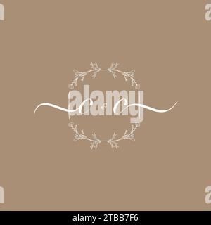 EE handwriting logo of initial signature, wedding and fashion concept design Stock Vector