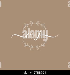 EJ handwriting logo of initial signature, wedding and fashion concept design Stock Vector