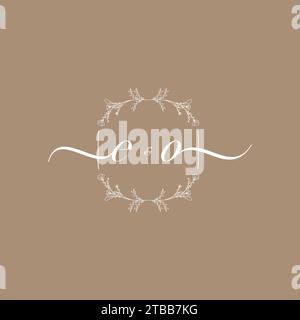 EO handwriting logo of initial signature, wedding and fashion concept design Stock Vector