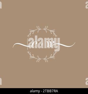 EW handwriting logo of initial signature, wedding and fashion concept design Stock Vector