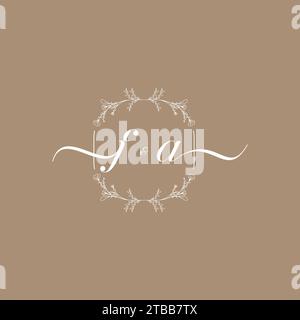 FA handwriting logo of initial signature, wedding and fashion concept design Stock Vector