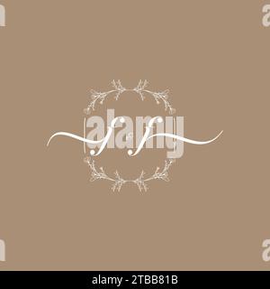 FF handwriting logo of initial signature, wedding and fashion concept design Stock Vector