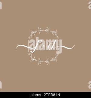 FD handwriting logo of initial signature, wedding and fashion concept design Stock Vector
