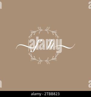 FH handwriting logo of initial signature, wedding and fashion concept design Stock Vector