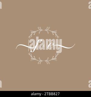 FE handwriting logo of initial signature, wedding and fashion concept design Stock Vector