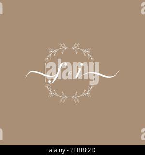 FI handwriting logo of initial signature, wedding and fashion concept design Stock Vector