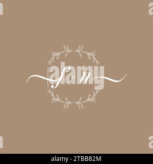 FN handwriting logo of initial signature, wedding and fashion concept design Stock Vector