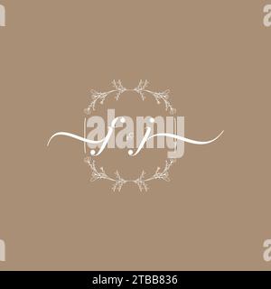 FJ handwriting logo of initial signature, wedding and fashion concept design Stock Vector