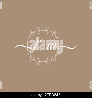 FM handwriting logo of initial signature, wedding and fashion concept design Stock Vector