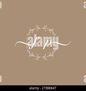 FP handwriting logo of initial signature, wedding and fashion concept design Stock Vector