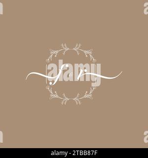 FR handwriting logo of initial signature, wedding and fashion concept design Stock Vector