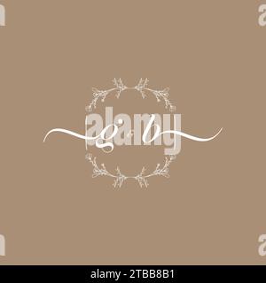GB handwriting logo of initial signature, wedding and fashion concept design Stock Vector