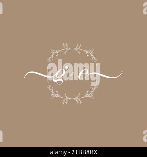 GE handwriting logo of initial signature, wedding and fashion concept design Stock Vector