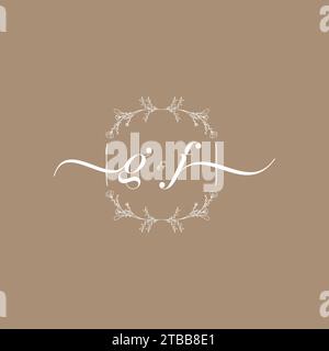 GF handwriting logo of initial signature, wedding and fashion concept design Stock Vector