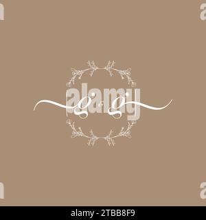 GG handwriting logo of initial signature, wedding and fashion concept design Stock Vector