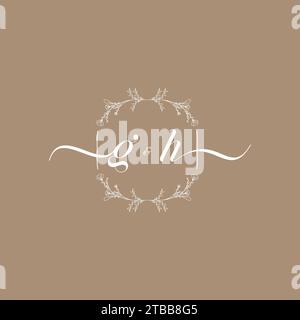 GH handwriting logo of initial signature, wedding and fashion concept design Stock Vector