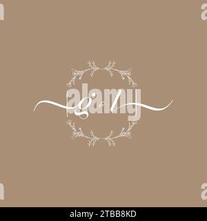 GL handwriting logo of initial signature, wedding and fashion concept design Stock Vector