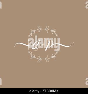 GP handwriting logo of initial signature, wedding and fashion concept design Stock Vector