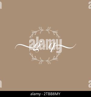 GQ handwriting logo of initial signature, wedding and fashion concept design Stock Vector