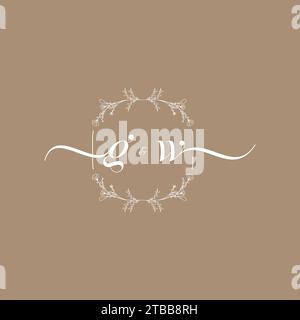 GW handwriting logo of initial signature, wedding and fashion concept design Stock Vector