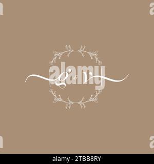 GV handwriting logo of initial signature, wedding and fashion concept design Stock Vector
