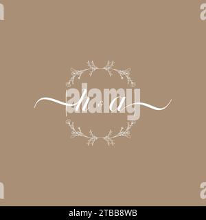 HA handwriting logo of initial signature, wedding and fashion concept design Stock Vector