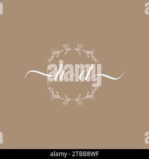 HD handwriting logo of initial signature, wedding and fashion concept design Stock Vector