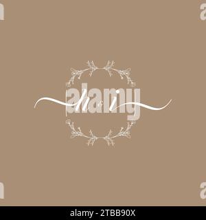 HI handwriting logo of initial signature, wedding and fashion concept design Stock Vector
