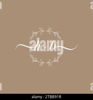 HB handwriting logo of initial signature, wedding and fashion concept design Stock Vector