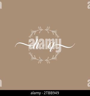 HQ handwriting logo of initial signature, wedding and fashion concept design Stock Vector